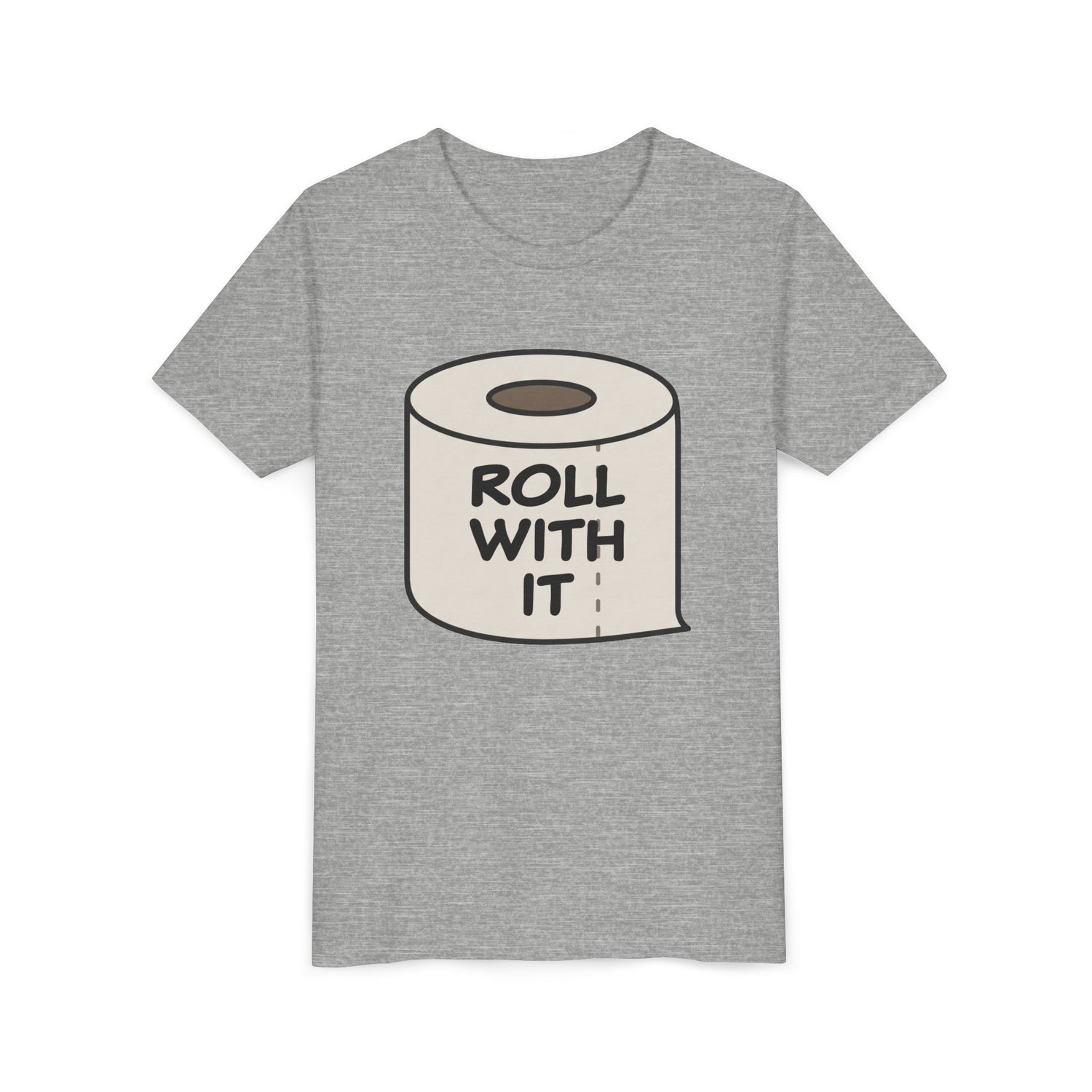 Youth Tee - "Roll With It" Graphic Tee - Funny Toilet Paper Roll - Kneeslappery.com