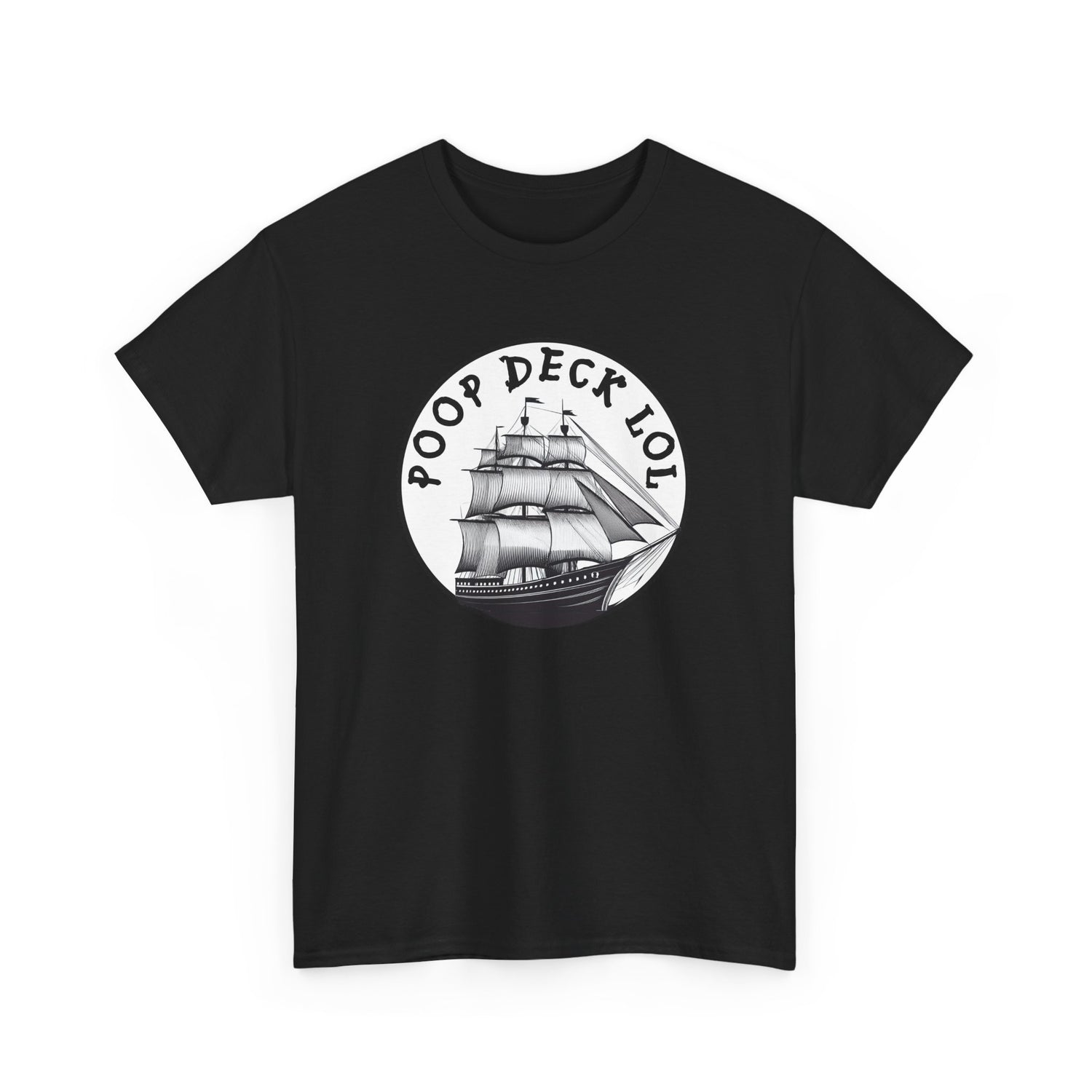 Poop Deck LOL Funny Pirate Ship T-Shirt | Nautical Bathroom Humor Tee