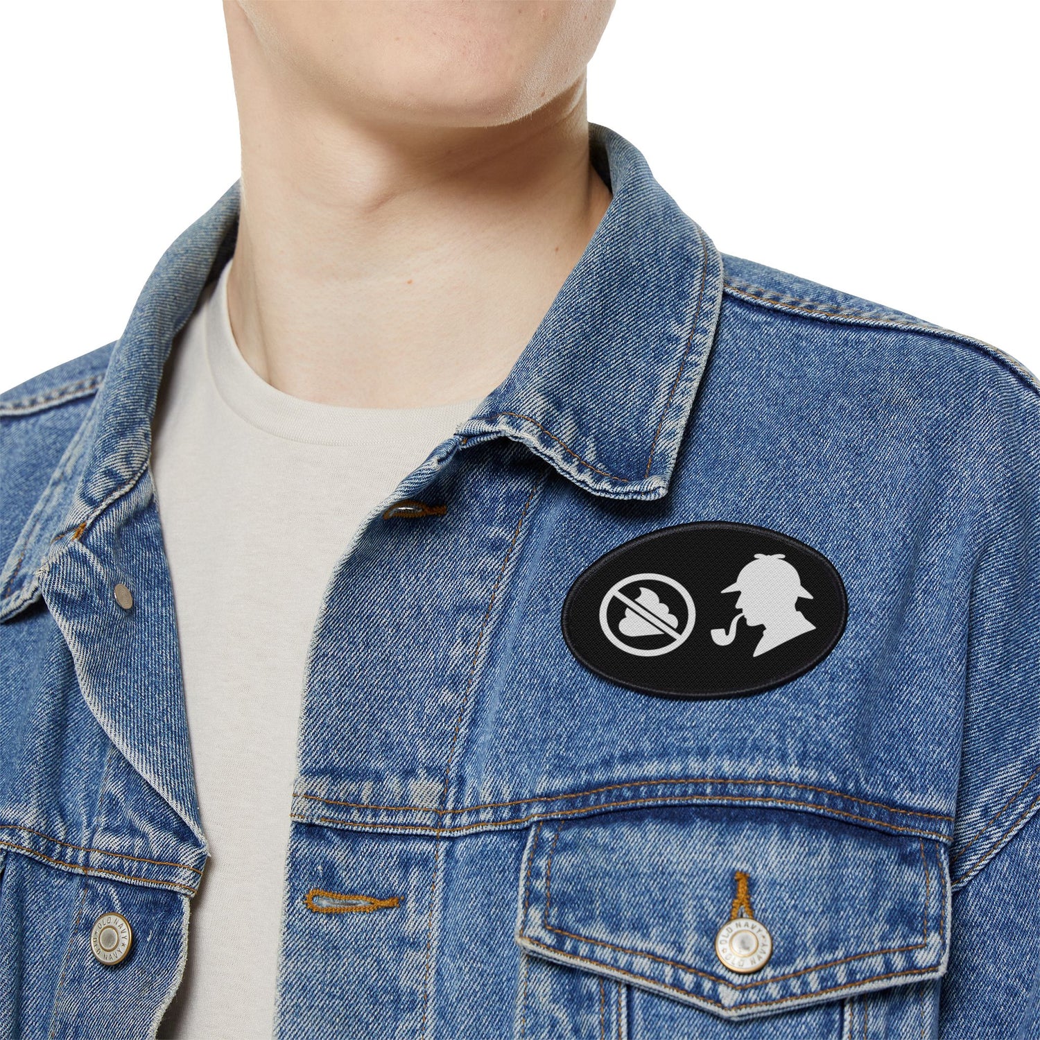 "No S*** Sherlock" Sherlock Holmes Iron-On Patch, Vintage Detective Patch, Funny Patch for Jackets, Sarcastic Embroidered Badge