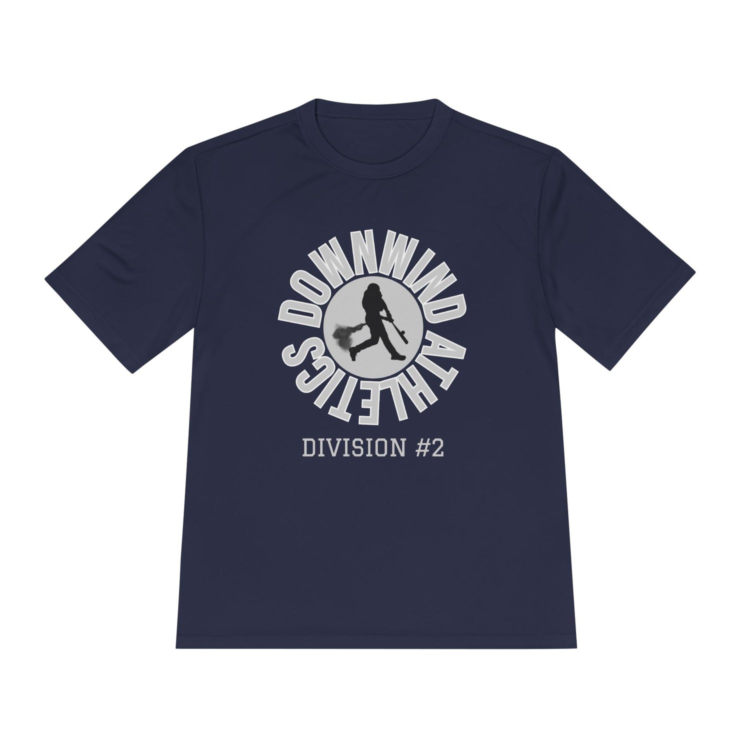 Downwind Athletics Division #2 Moisture-Wicking Tee – Baseball & Bathroom Humor Double Play