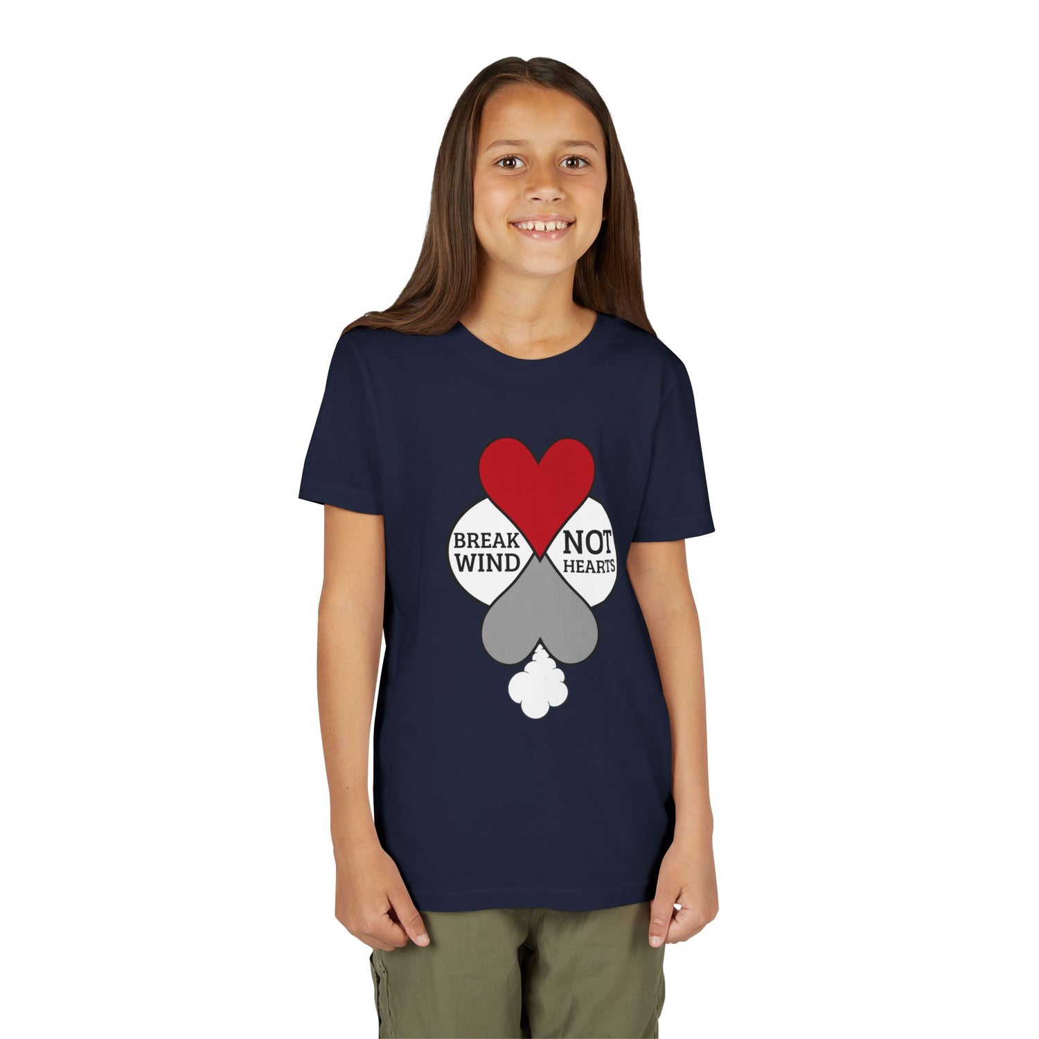 "Break Wind, Not Hearts" Youth Graphic Tee - Kneeslappery.com