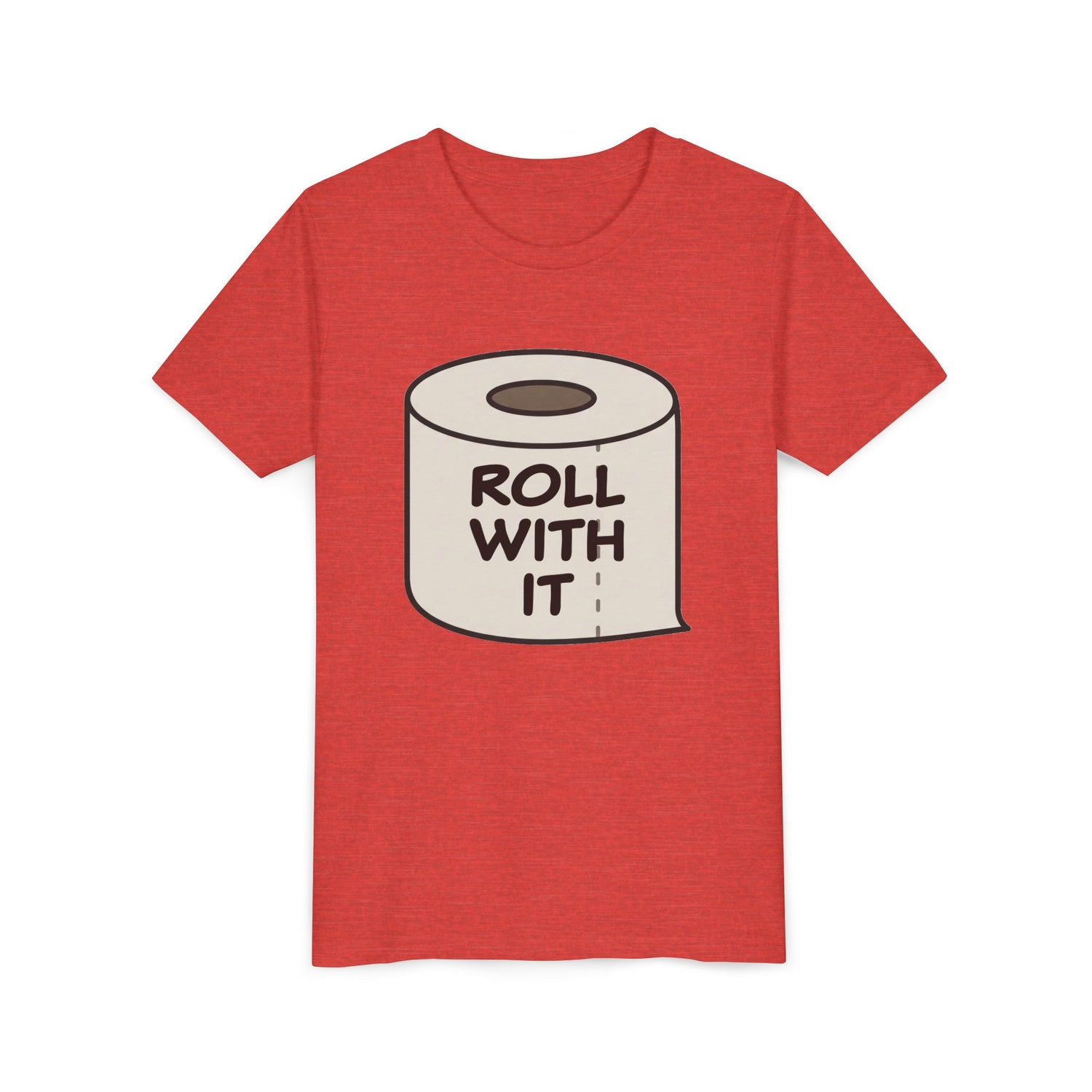 Youth Tee - "Roll With It" Graphic Tee - Funny Toilet Paper Roll - Kneeslappery.com