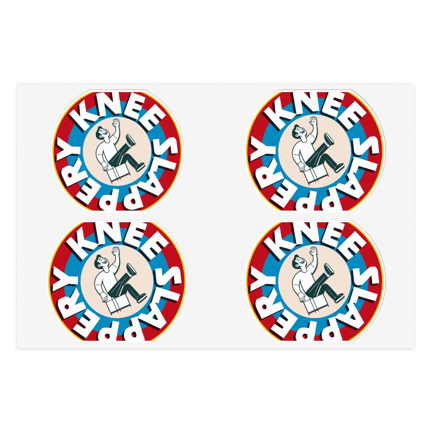 Kneeslappery Logo Sticker Sheets | Amusing Decor for Laptops, Water Bottles, Journals, Gifts, Party Favors