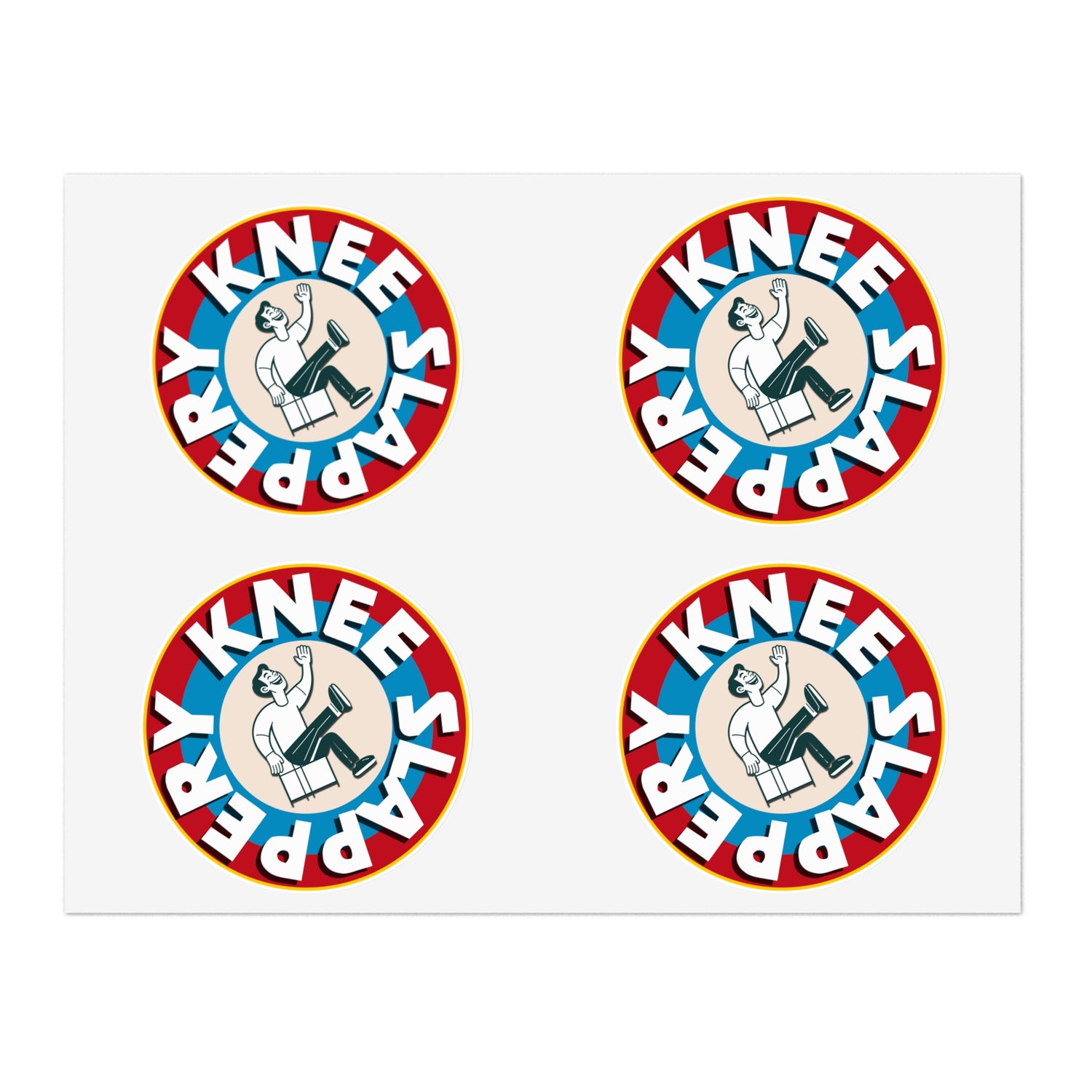 Kneeslappery Logo Sticker Sheets | Amusing Decor for Laptops, Water Bottles, Journals, Gifts, Party Favors