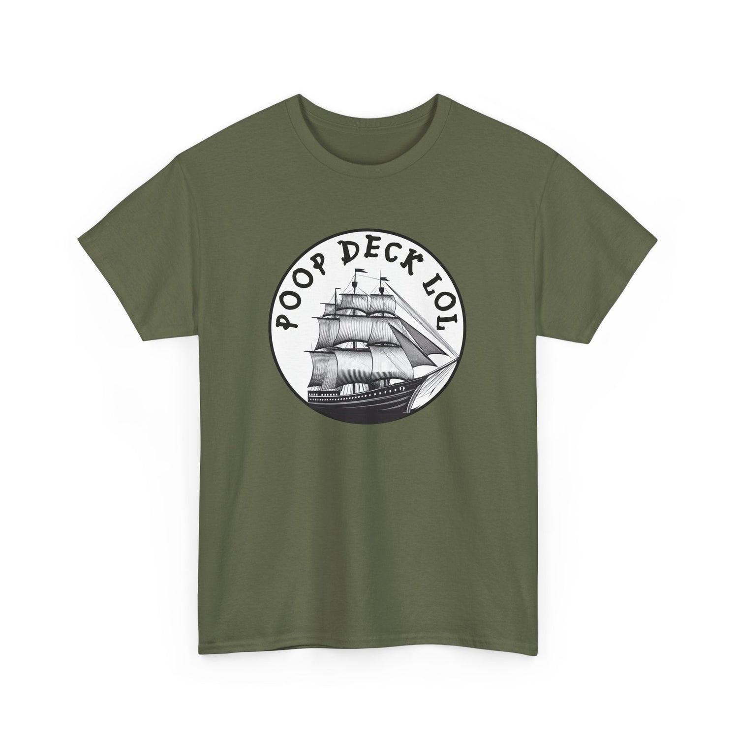 Poop Deck LOL Funny Pirate Ship T-Shirt | Nautical Bathroom Humor Tee