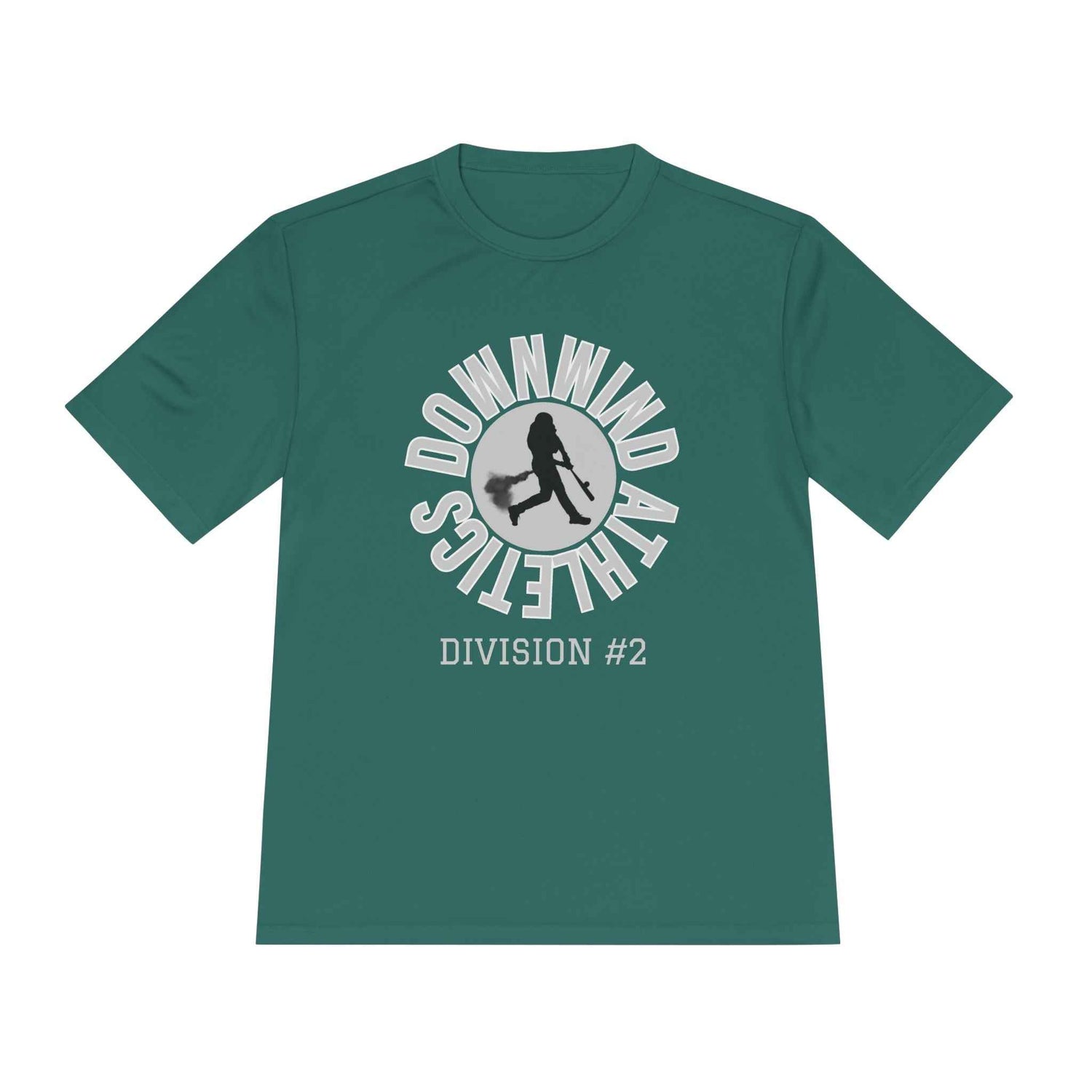 Downwind Athletics Division #2 Moisture-Wicking Tee – Baseball & Bathroom Humor Double Play
