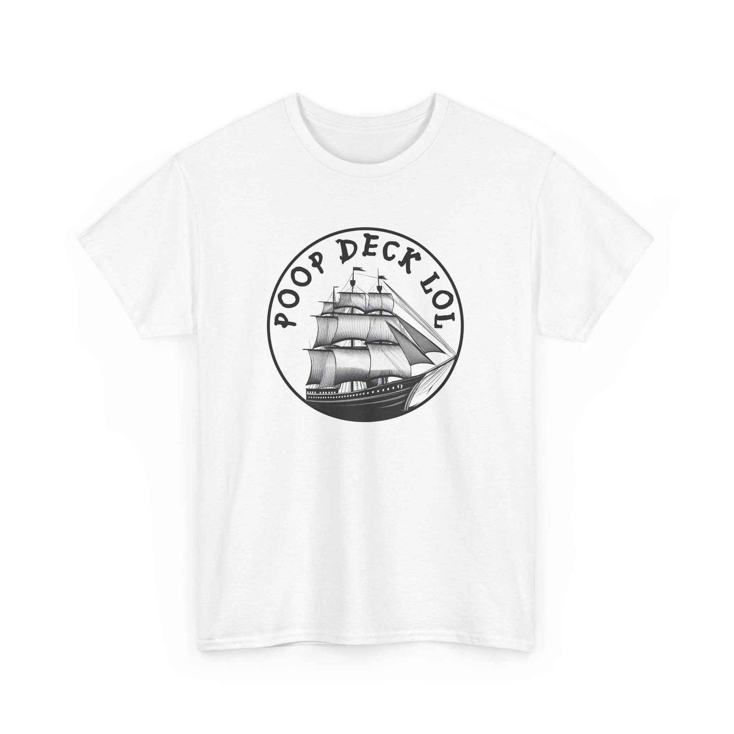 Poop Deck LOL Funny Pirate Ship T-Shirt | Nautical Bathroom Humor Tee