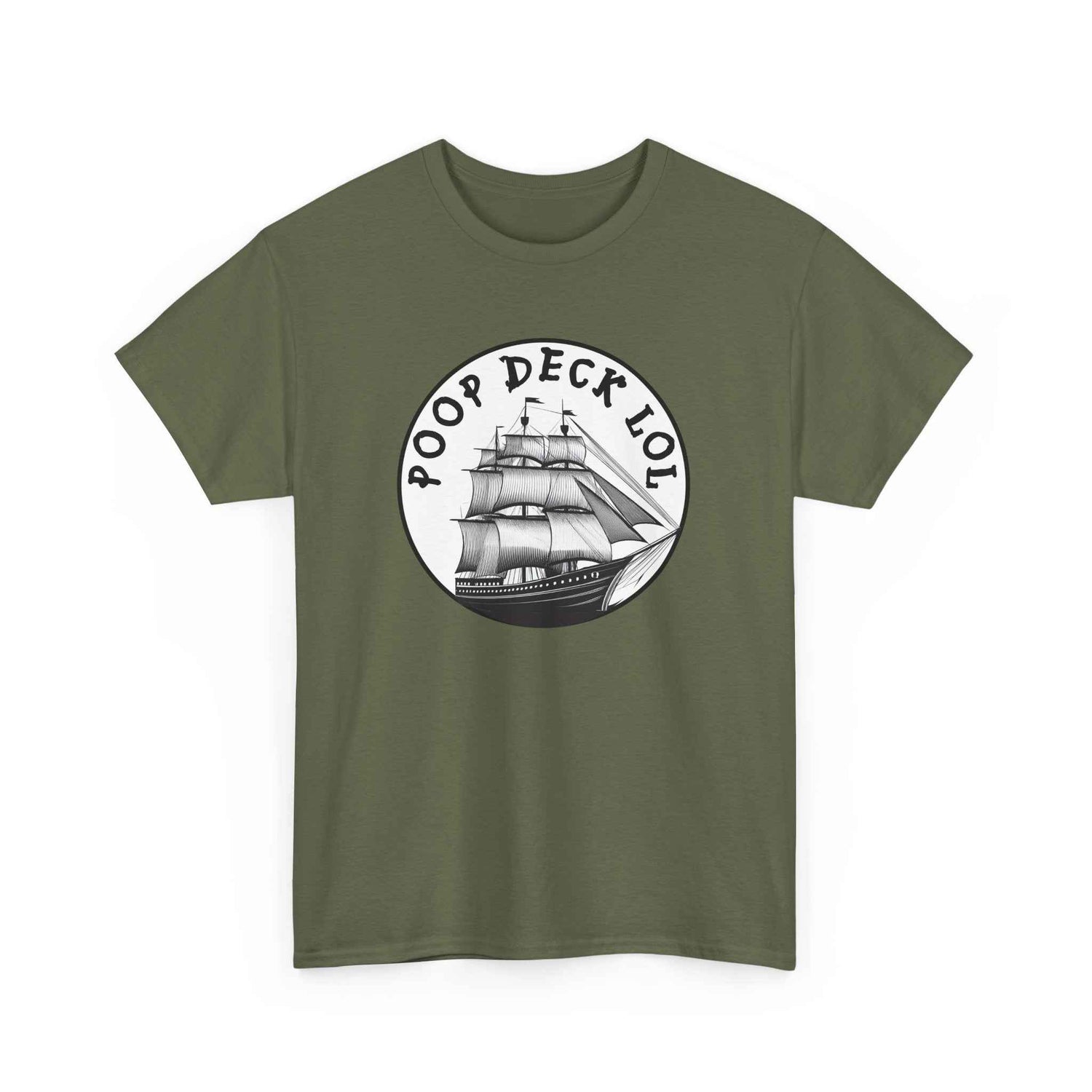 Poop Deck LOL Funny Pirate Ship T-Shirt | Nautical Bathroom Humor Tee